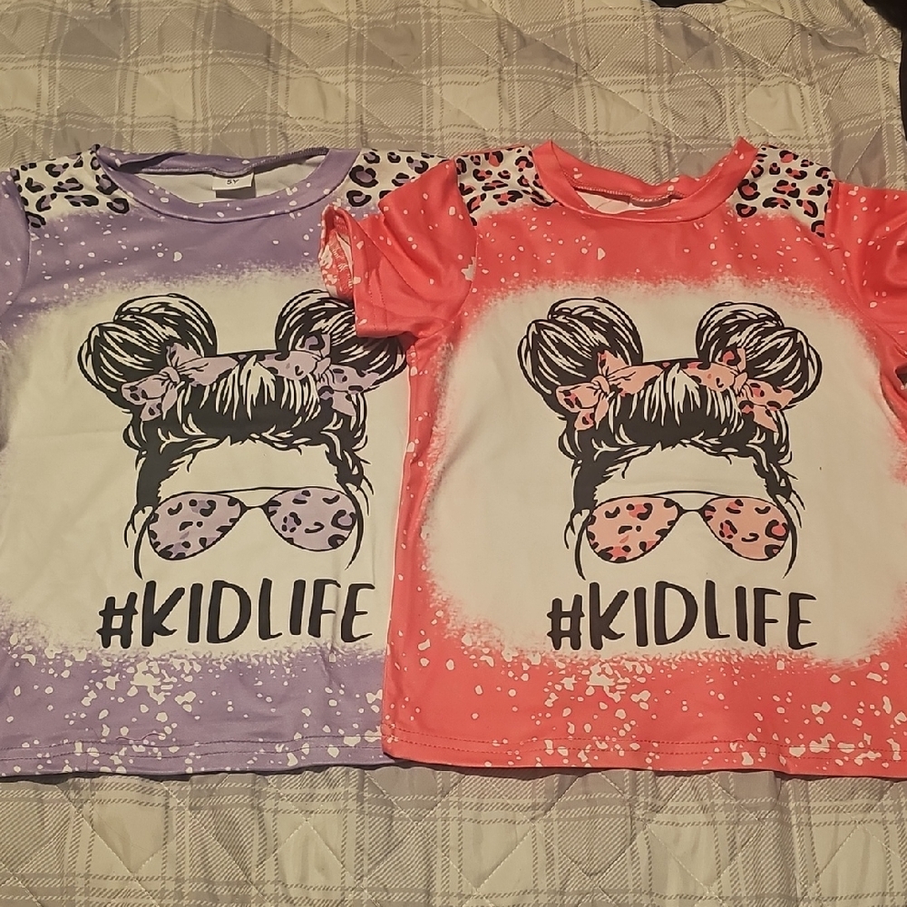 Source Unknown Purple and Pink #KIDLIFE Tees